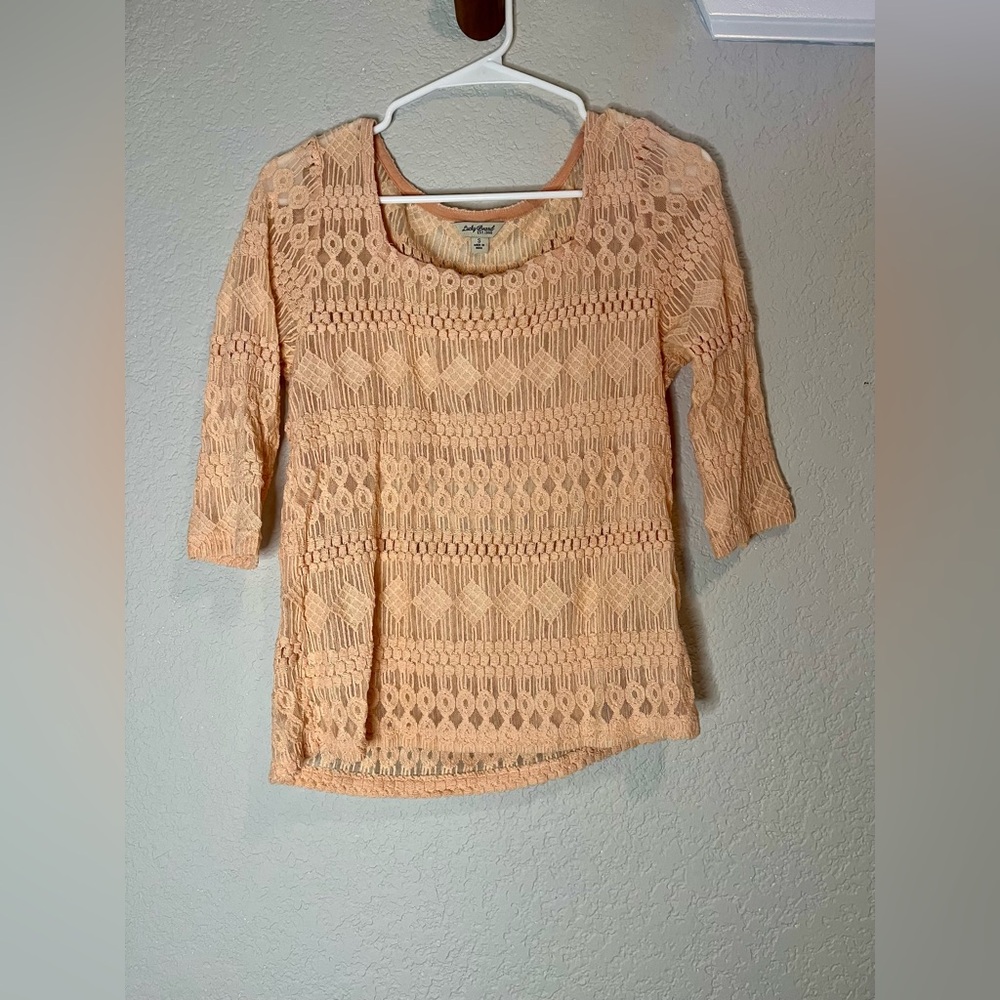 Lucky Brand Lace Pink Shirt